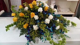Orchids and Roses Casket Spray